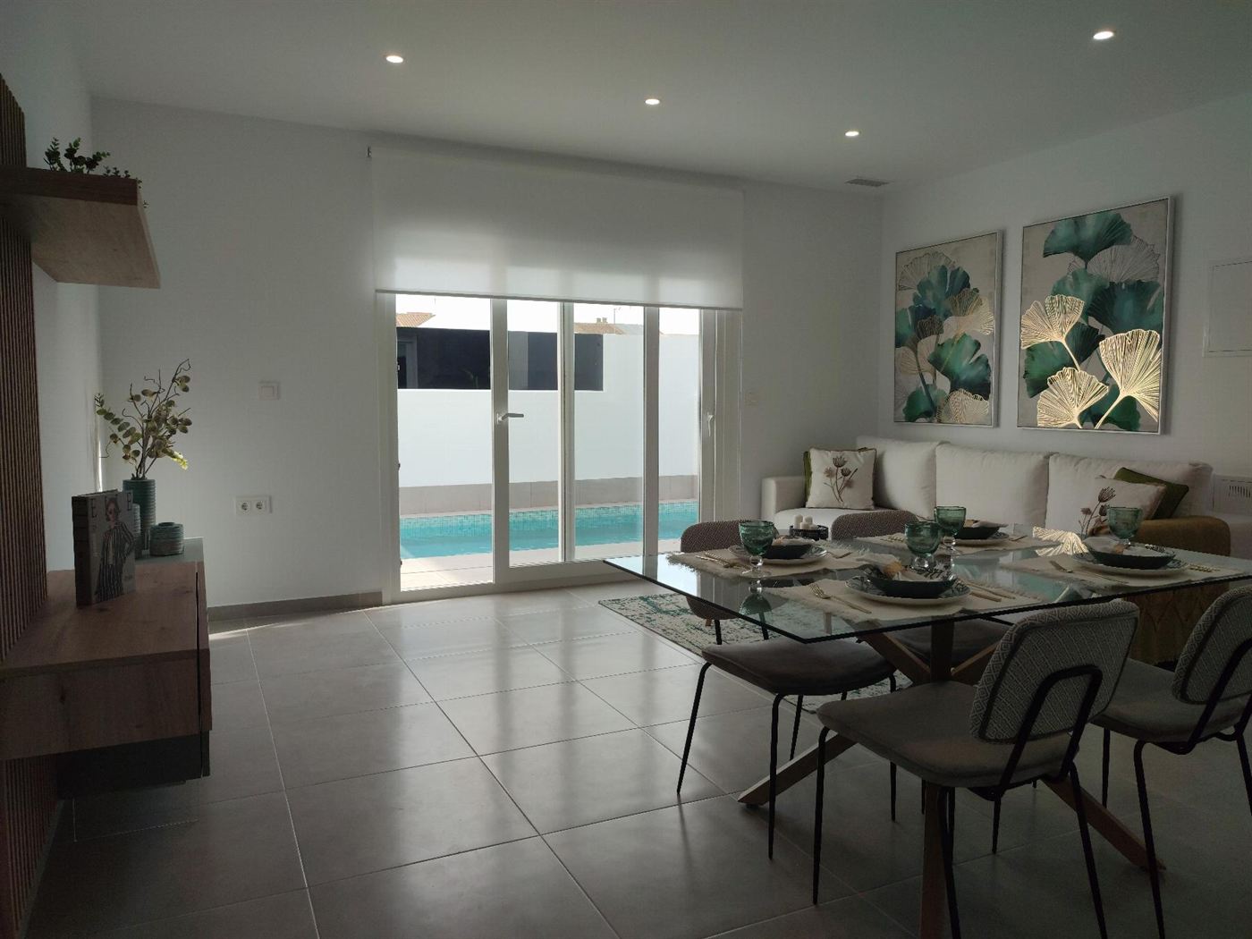 Salón de la casa de obra nueva 106-BREATH en Balsicas
